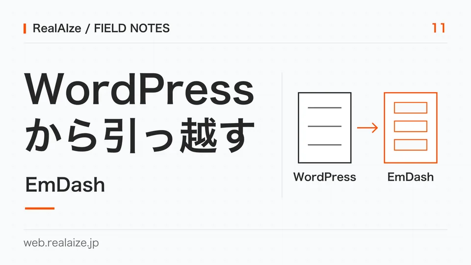 WordPressからEmDashへの移行方法。記事データを新しいCMSへ移す矢印。